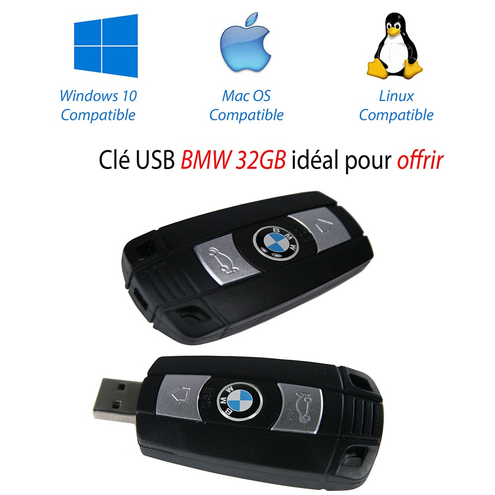 Clé USB BMW 32Go Noire & chrome